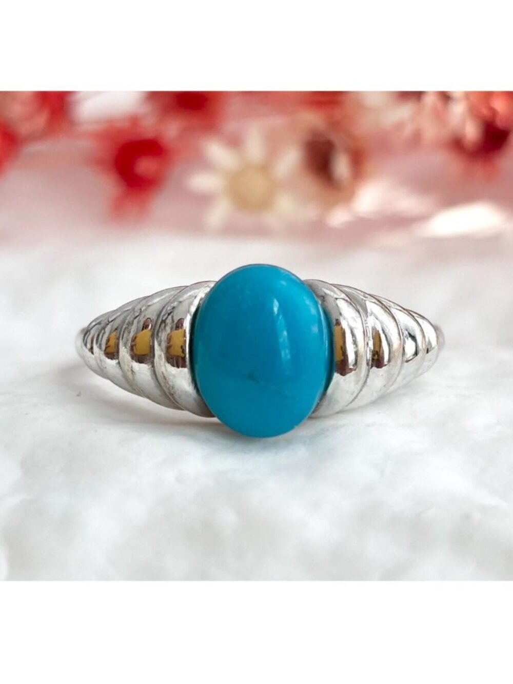 Sleeping Beauty Turquoise Sterling Silver 925 Vintage Ring - sz 10